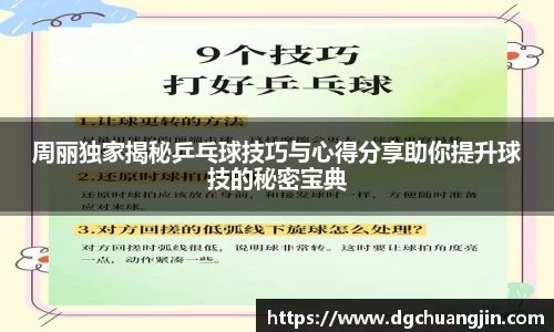周丽独家揭秘乒乓球技巧与心得分享助你提升球技的秘密宝典