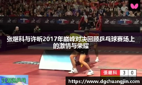 张继科与许昕2017年巅峰对决回顾乒乓球赛场上的激情与荣耀
